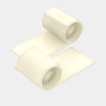 Ducki 4" x 2" x 1.5" White Door Wedge Stopper (2 Pack) - 3 in 1 Thermoplastic Rubber for Door Top, Bottom, or Hinge