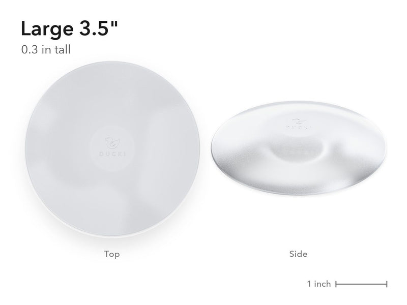 Large 3.5 inch Ducki protector, top and side view, 0.3 inch tall